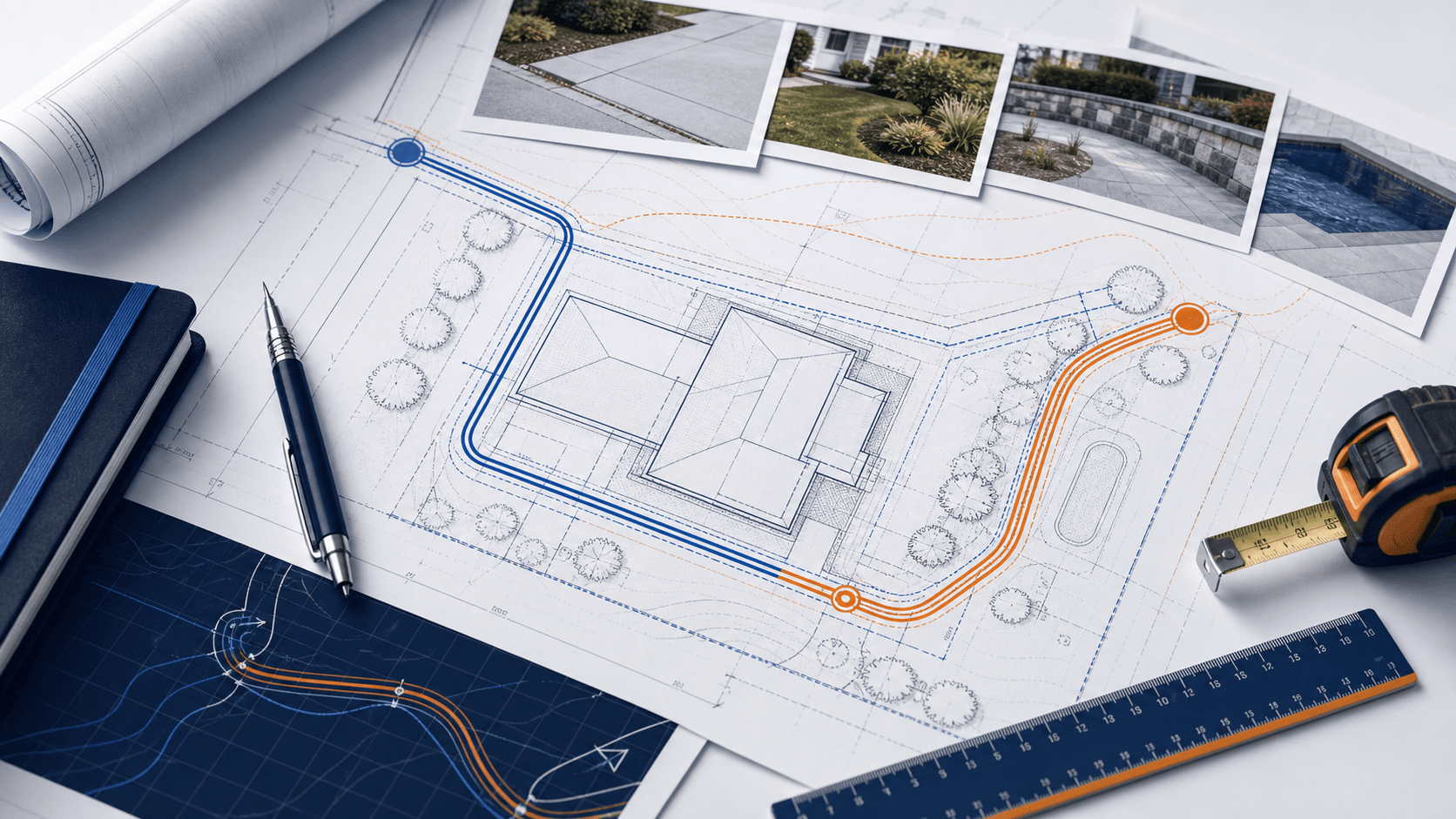 Illustrative route planning table for underground cable and conduit pathways.